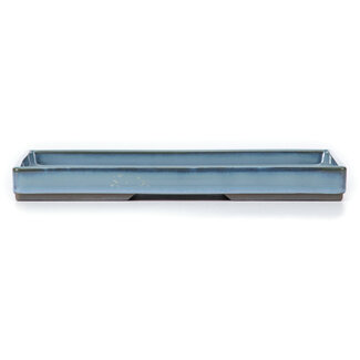 Seto Yaki Maceta de bonsái azul rectangular de 255 mm de Seto Yaki, Seto