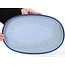 Ovale blaue Bonsaischale von Seto Yaki - 439 x 280 x 35 mm