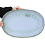 Maceta de bonsái verde ovalada de Seto Yaki - 439 x 280 x 35 mm