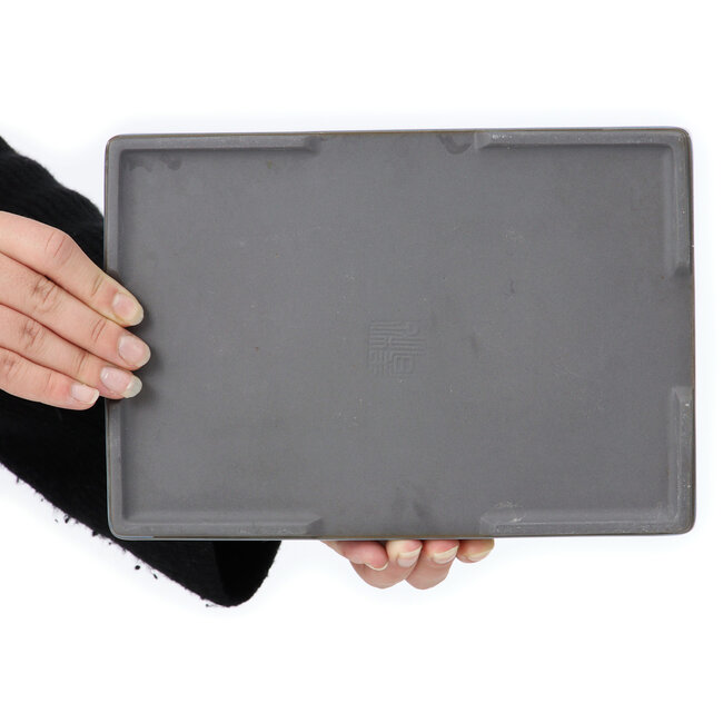 Rechteckige blaue Bonsaischale von Seto Yaki - 255 x 176 x 27 mm