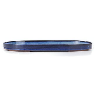 Seto Yaki 474 mm oval blue bonsai pot by Seto Yaki, Seto