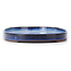 Oval blue bonsai pot by Seto Yaki - 474 x 312 x 37 mm