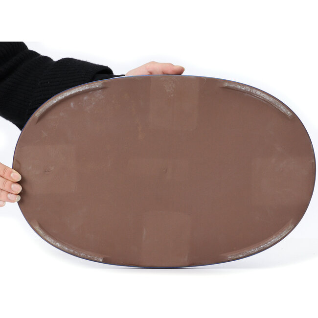 Ovale blauwe bonsaipot van Seto Yaki - 474 x 312 x 37 mm