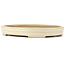 Oval beige bonsai pot by Yamafusa - 410 x 315 x 55 mm