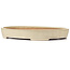 Oval beige bonsai pot by Yamafusa - 405 x 310 x 55 mm