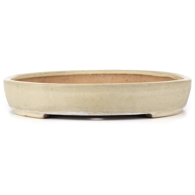 Ovale beige Bonsaischale von Yamafusa - 405 x 310 x 55 mm