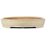 Oval beige bonsai pot by Yamafusa - 405 x 310 x 55 mm