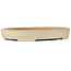 Oval beige bonsai pot by Yamafusa - 405 x 310 x 55 mm