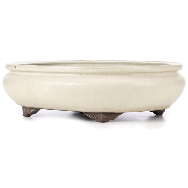 Vaso bonsai ovale beige di Yamaaki - 340 x 280 x 100 mm