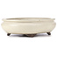 Pot à bonsaï ovale beige par Yamaaki - 340 x 280 x 100 mm