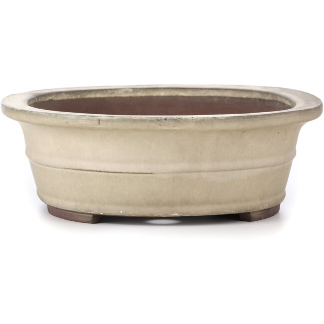 Vaso bonsai ovale beige di Yamaaki - 375 x 290 x 100 mm