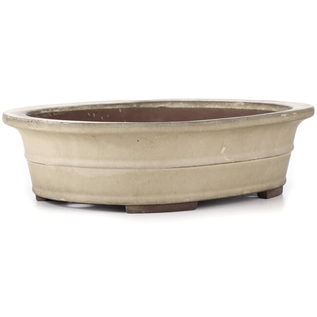 Ovale beige Bonsaischale von Yamaaki - 375 x 290 x 100 mm
