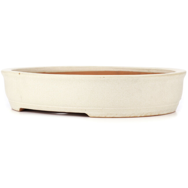 Maceta de bonsái beige ovalada de Itouen - 410 x 325 x 85 mm