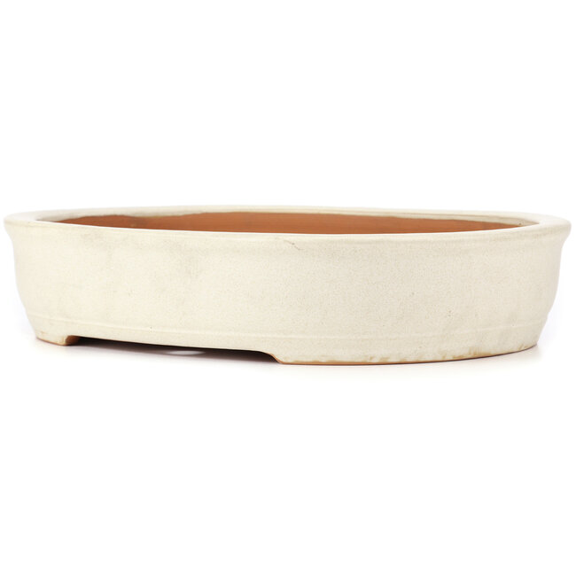 Pot à bonsaï ovale beige par Itouen - 410 x 325 x 85 mm
