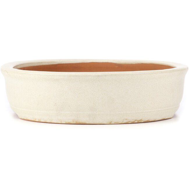 Pot à bonsaï ovale beige par Itouen - 410 x 325 x 85 mm