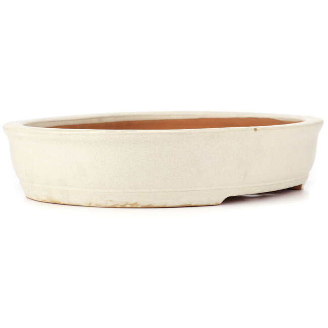 Pot à bonsaï ovale beige par Itouen - 410 x 325 x 85 mm