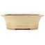 Oval beige bonsai pot by Reiho - 320 x 270 x 105 mm