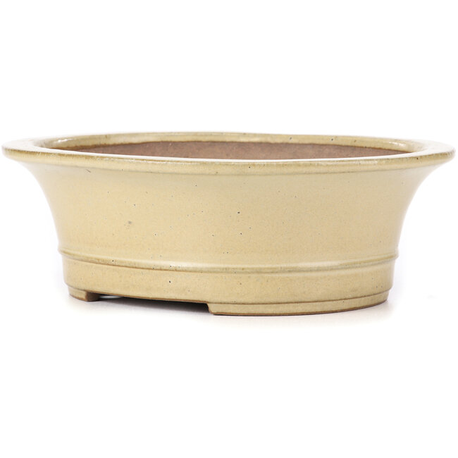 Ovale beige Bonsaischale von Reiho - 320 x 270 x 105 mm