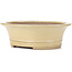 Oval beige bonsai pot by Reiho - 320 x 270 x 105 mm