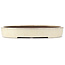 Oval beige bonsai pot by Haru Matsu - 425 x 320 x 65 mm