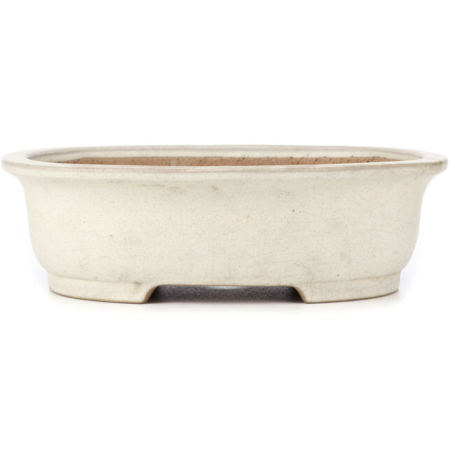 Ovale beige bonsai pot van Yamafusa - 345 x 280 x 100 mm