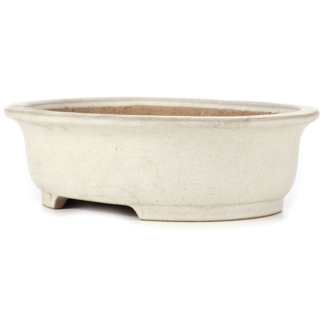 Vaso bonsai ovale beige di Yamafusa - 345 x 280 x 100 mm