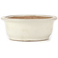 Oval beige bonsai pot by Yamafusa - 345 x 280 x 100 mm