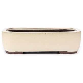  Yamaaki 320 mm rectangular beige bonsai pot by Yamaaki, Tokoname, Japan