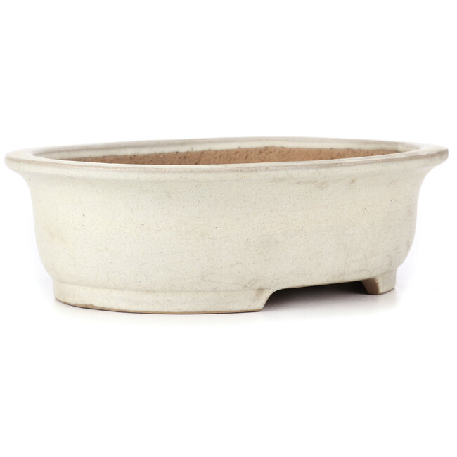 Ovale beige bonsai pot van Yamafusa - 345 x 280 x 100 mm