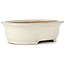 Oval beige bonsai pot by Yamafusa - 345 x 280 x 100 mm