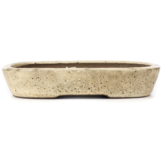 Oval beige bonsai pot by Shuhou - 360 x 270 x 65 mm