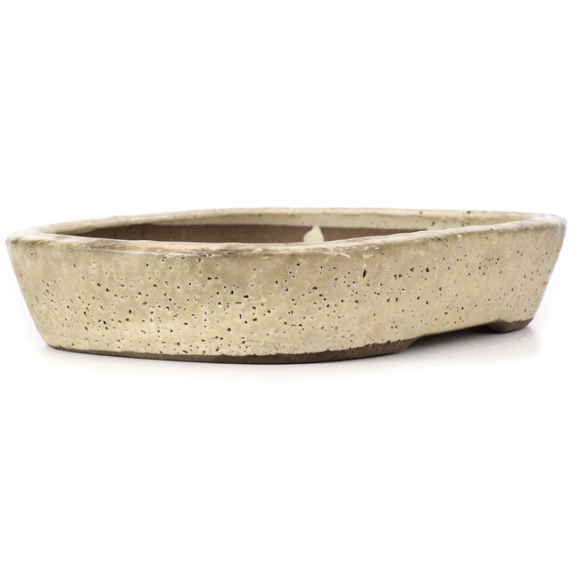 Vaso bonsai ovale beige di Shuhou - 360 x 270 x 65 mm