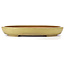 Oval yellow bonsai pot by Hattori - 470 x 355 x 65 mm