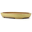 Oval yellow bonsai pot by Hattori - 470 x 355 x 65 mm