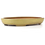 Oval yellow bonsai pot by Hattori - 470 x 355 x 65 mm