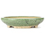 Round green bonsai pot by Seto - 310 x 310 x 70 mm