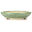 Round green bonsai pot by Seto - 310 x 310 x 70 mm