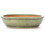 Oval green bonsai pot by Itouen - 255 x 210 x 50 mm