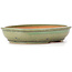 Oval green bonsai pot by Itouen - 255 x 210 x 50 mm