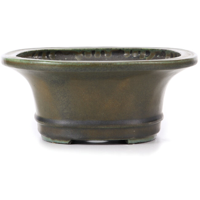 Ovale groene bonsai pot van Koyou - 300 x 241 x 100 mm