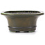 Oval green bonsai pot by Koyou - 300 x 241 x 100 mm