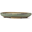 Oval green bonsai pot by Petra Engelke - 400 x 340 x 50 mm