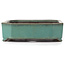 Pot à bonsaï rectangulaire turquoise par Yamaaki - 350 x 260 x 75 mm