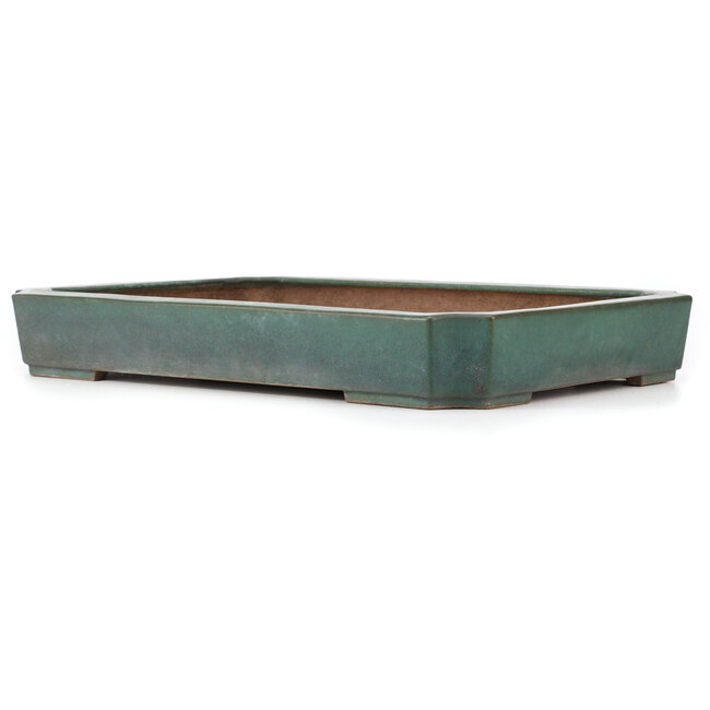 Rectangular turquoise bonsai pot by Reiho - 470 x 330 x 68 mm