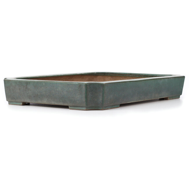 Rechthoekige turquoise bonsaipot van Reiho - 470 x 330 x 68 mm