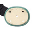 Pot à bonsaï vert ovale par Koyou - 310 x 243 x 113 mm