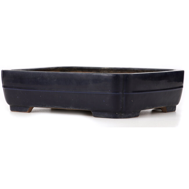 Rechteckige blaue Bonsaischale von Yamafusa - 370 x 275 x 92 mm