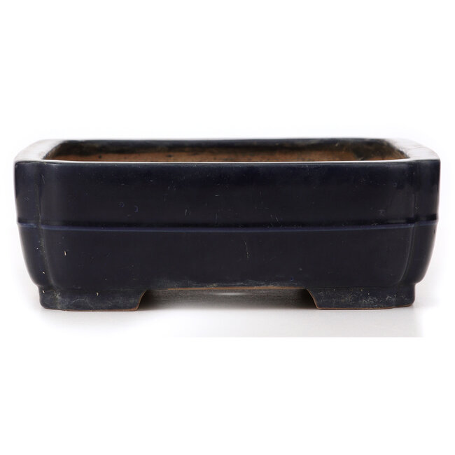 Rectangular blue bonsai pot by Yamafusa - 370 x 275 x 92 mm