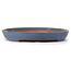 Oval blue bonsai pot by Reiho - 367 x 240 x 32 mm