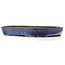 Oval blue bonsai pot by Shuhou - 475 x 350 x 65 mm